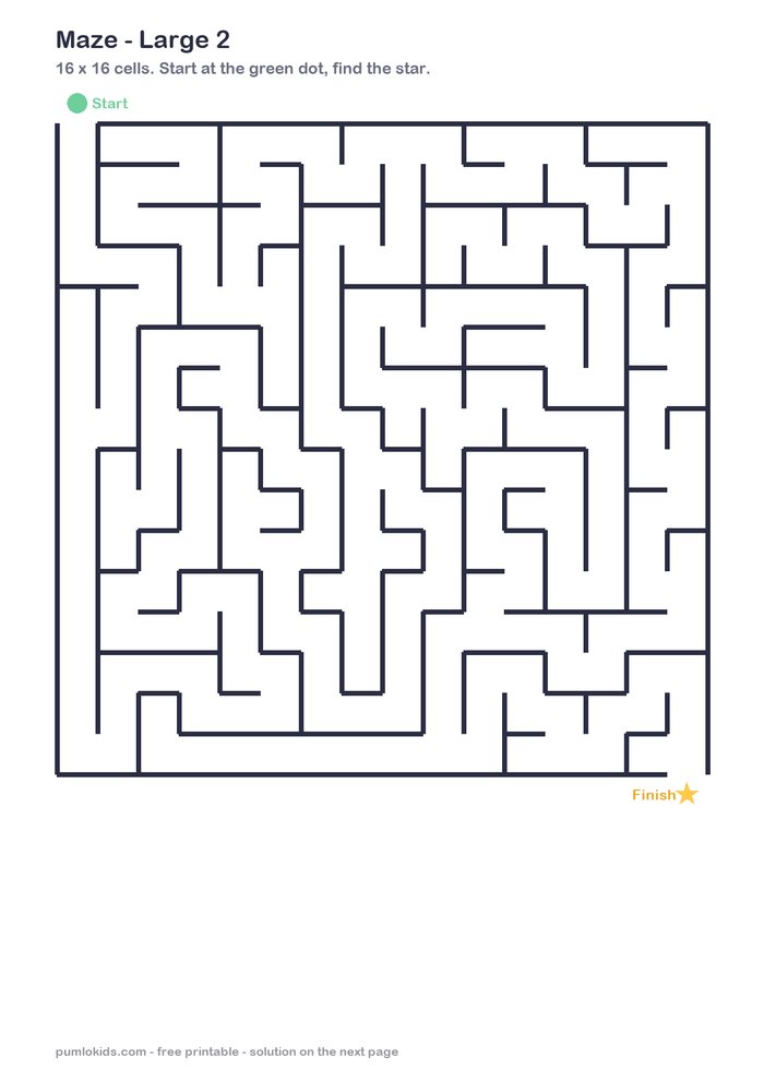 Large maze 2 printable, page one