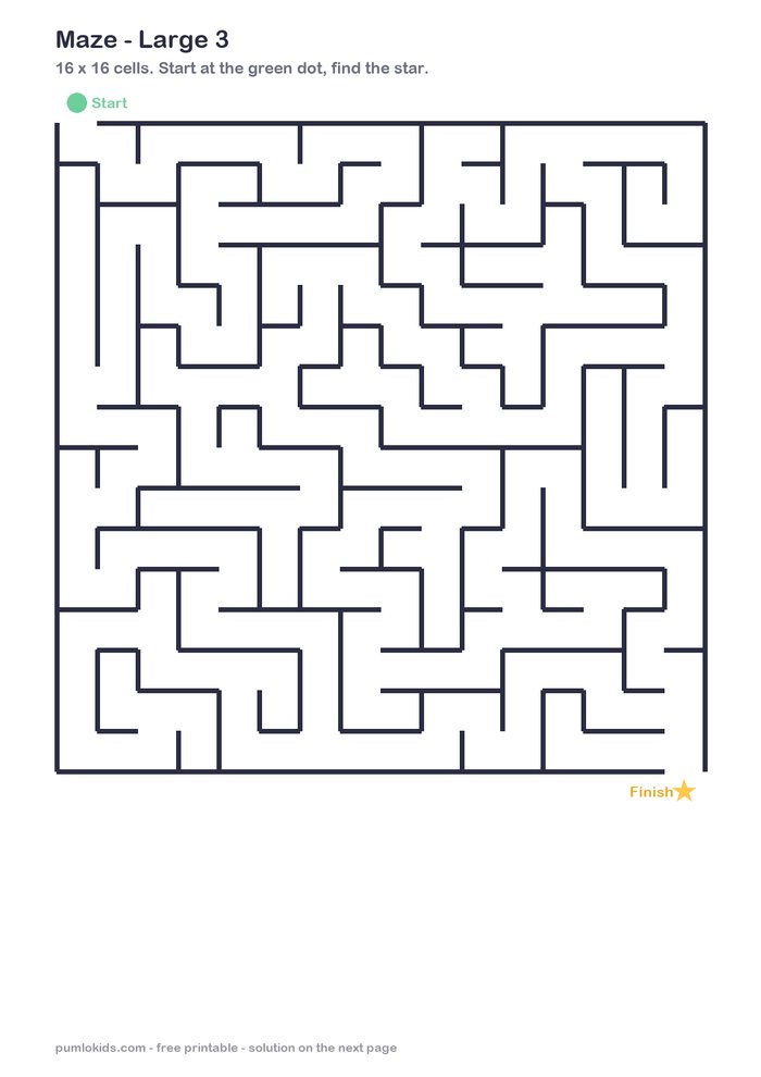 Large maze 3 printable, page one