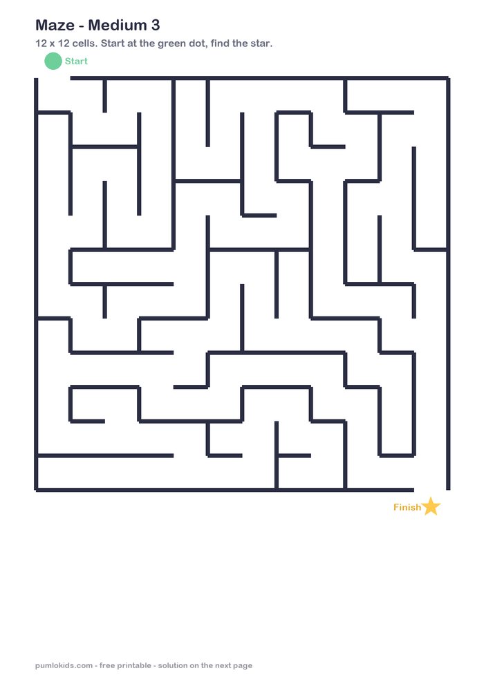 Medium maze 3 printable, page one