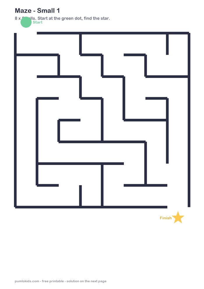 Small maze 1 printable, page one